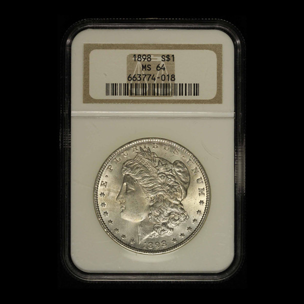 1898 $1 Morgan Silver Dollar NGC MS64 Old Brown Label - Free Shipping USA
