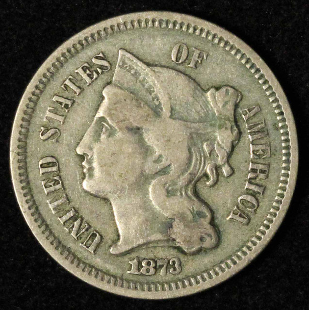 1873 3c Three Cent Nickel - Free Shipping US