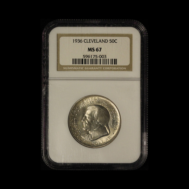 1936 50c Cleveland Commemorative Silver Half Dollar NGC MS67 - Free Shipping USA