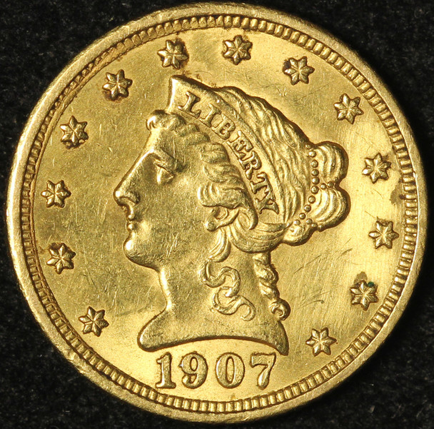 1907 $2.50 Gold Liberty Quarter Eagle - Hairlines - Free Shipping USA