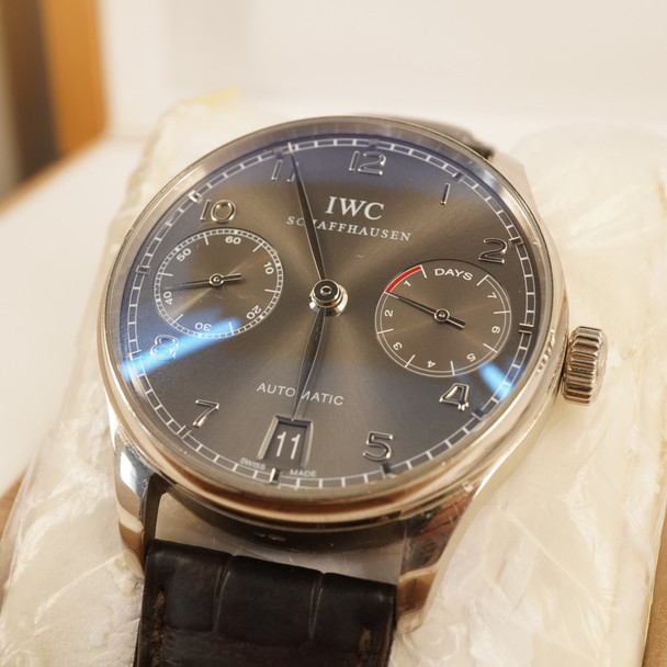 IWC Portugieser Automatic White Gold Dial Grey 42.3mm Watch w/ Box & Papers