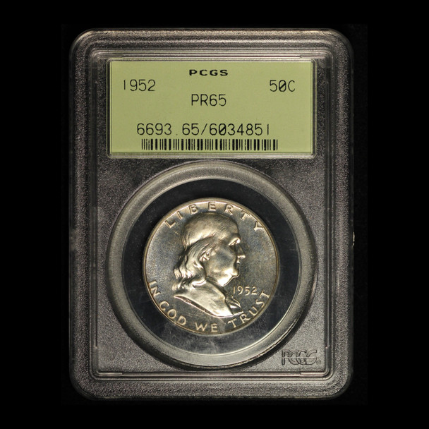 1952 50c Franklin Half Dollar PCGS PR65 - Free Shipping USA