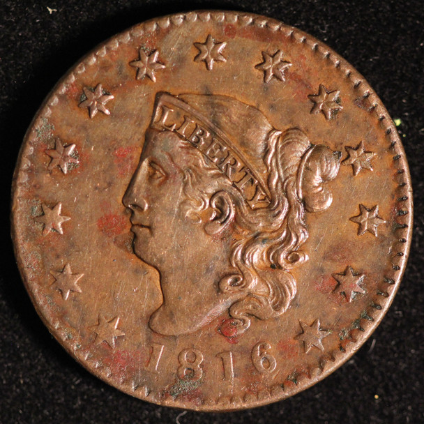 1816 1c Coronet Head Large Cent - Free Shipping USA
