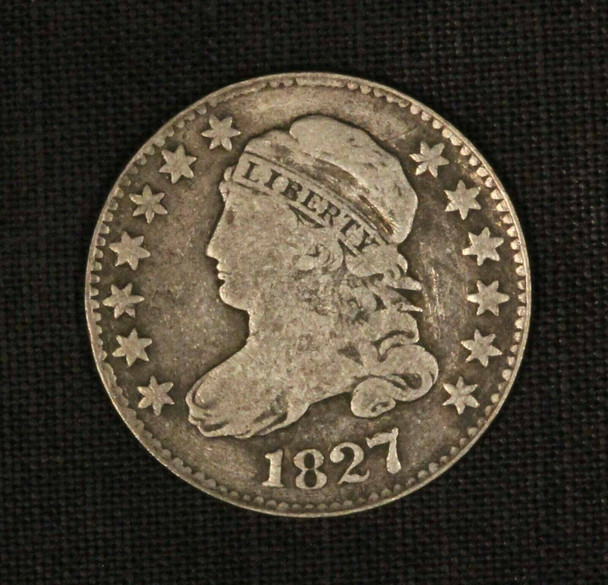 1827 10c Capped Bust Silver Dime - Free Shipping USA