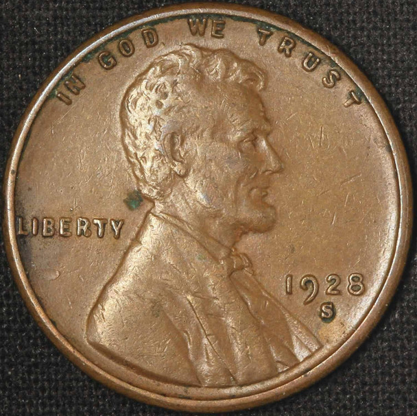 1928-S 1c Lincoln Wheat Cent - Free Shipping US