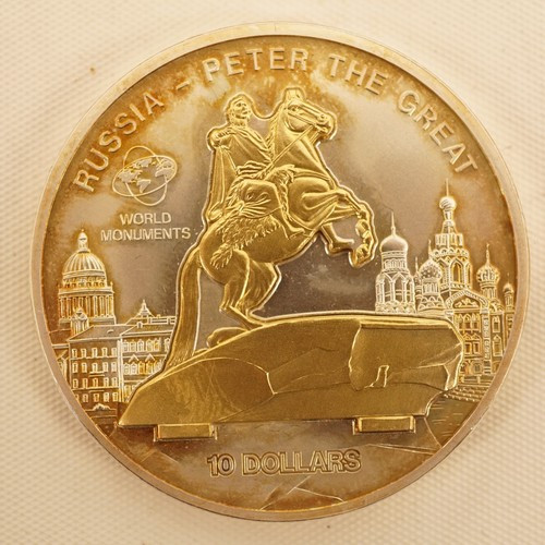 Cook Islands 10 Dollars 2009 World Monuments The Iron Horseman 1 oz Silver