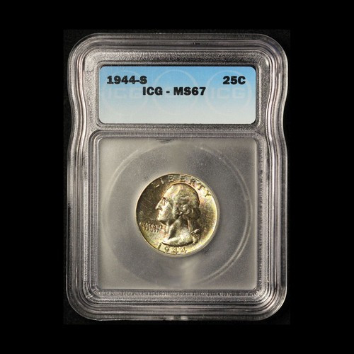 1944-S 25c Washington Quarter Dollar ICG MS67 - Free Shipping USA