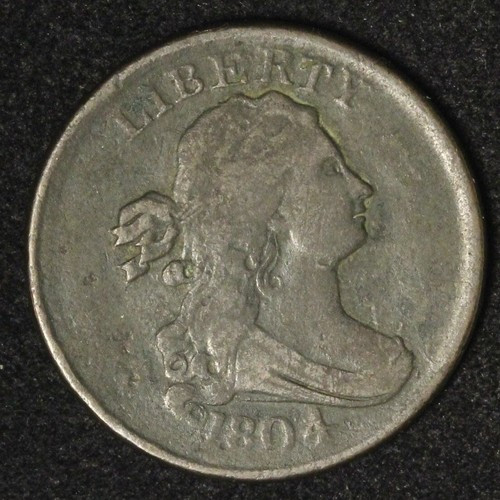 1804 1HC Draped Bust Half Cent Plain 4 No Stems - Free Shipping USA