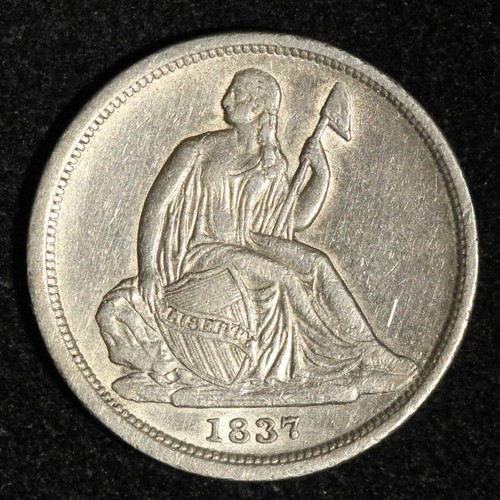 1837 10c Seated Liberty Silver Dime No Stars Small Date - Free Shipping USA
