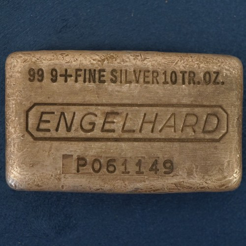 10oz Engelhard .999 Fine Silver "Waffleback" Bar, "P" Prefix - Free Shipping USA