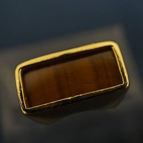 Tiffany & Co. 18k Yellow Gold Tigers Eye Ring Size 2.75 - Free Shipping USA