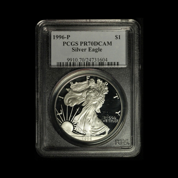 1996-P American Silver Eagle Proof PCGS PR70 DCAM- Free Shipping USA