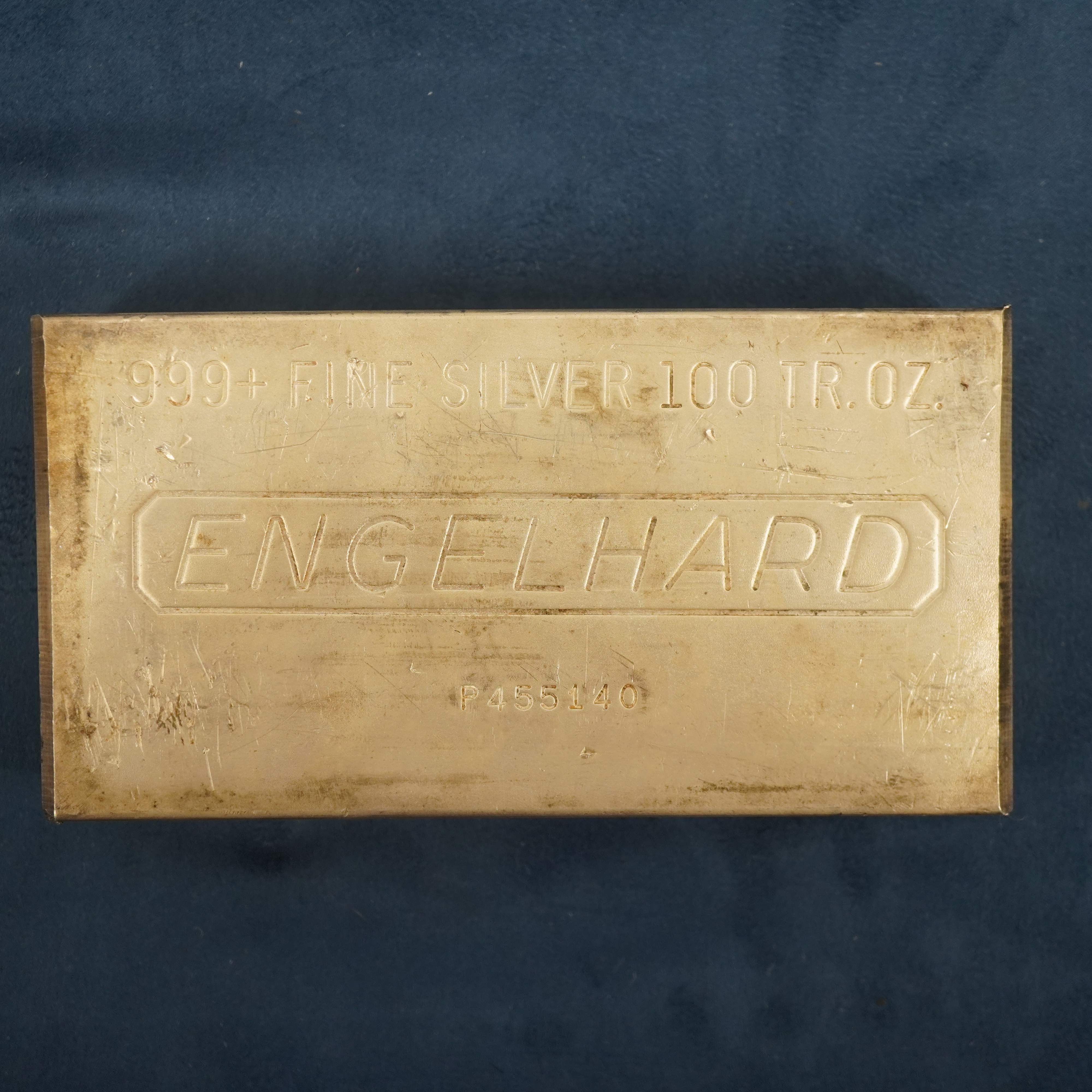 100 troy ounce bar of pure silver.
