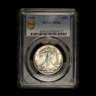 1916 50c Walking Liberty Silver Half Dollar PCGS MS 62 - Free Shipping USA