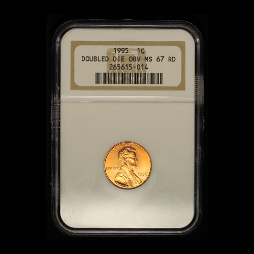 1995 1c Lincoln Memorial Doubled Die OBV MS 67 RD- Free Shipping