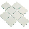 Teal Arabesque Glass Tile, Back View