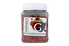 Jar of Red Opaque Mini Glass Gems - Front