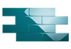 Glass Subway Tile in Dark Teal - 4" x 12" (5 Sq. Ft.)