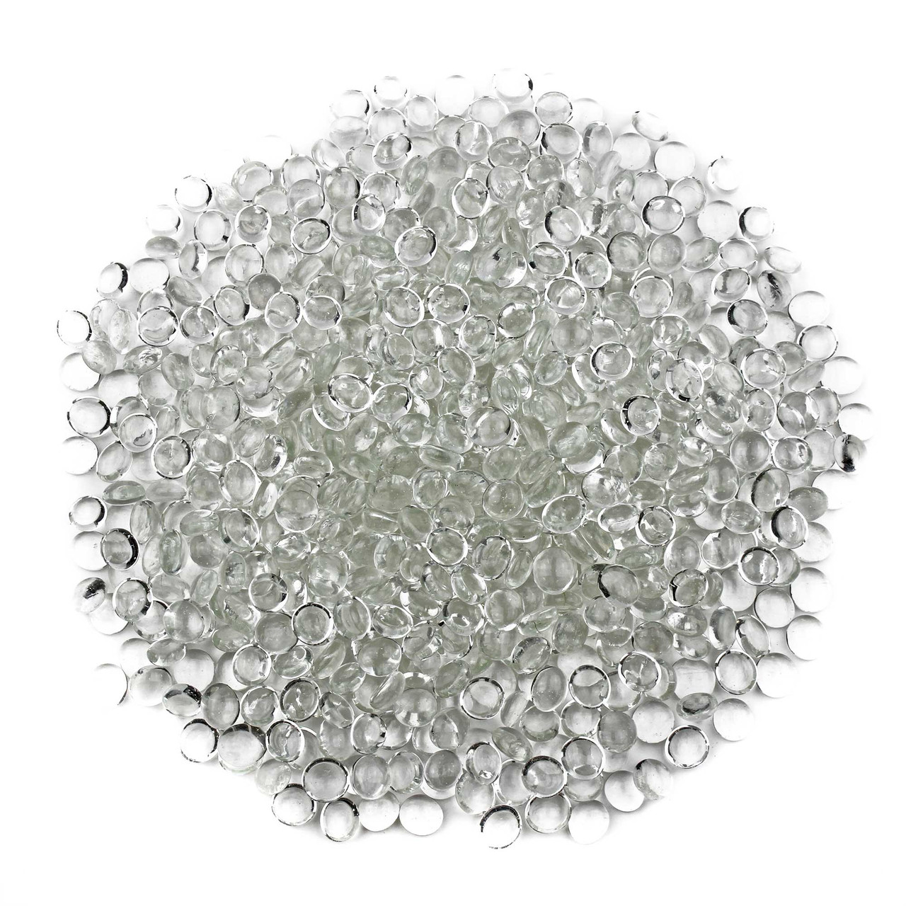 White Flat Glass Marbles for Vases, Bulk 10 LB Decorative Beads