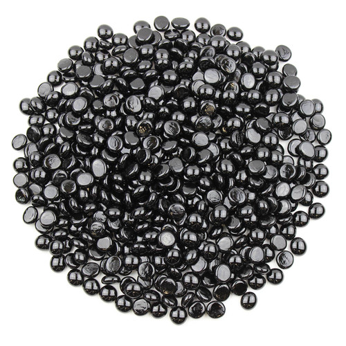 Mini Glass Gems - Black Opaque