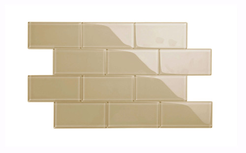 Glass Subway Tile in Light Taupe - 3" x 6" (5 Sq. Ft.)
