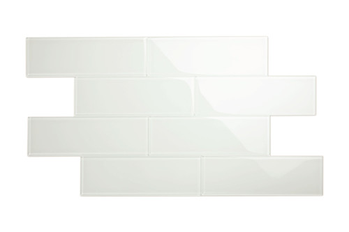 Glass Subway Tile in Bright White - 4" x 12" (5 Sq. Ft.)