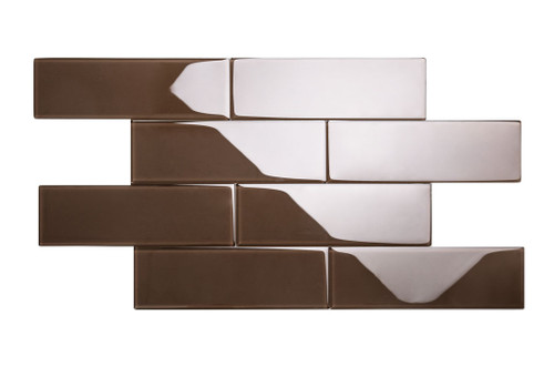 Glass Subway Tile in Classic Brown - 4" x 12" (5 Sq. Ft.)