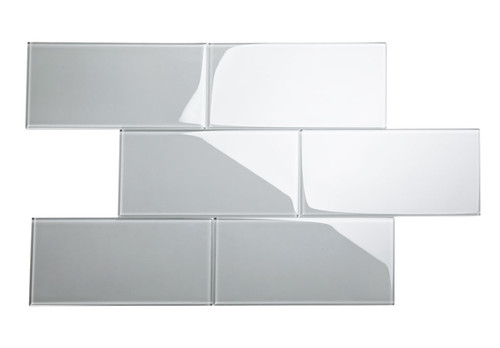 Glass Subway Tile in True Gray - 6" x 12" (5 Sq. Ft.)