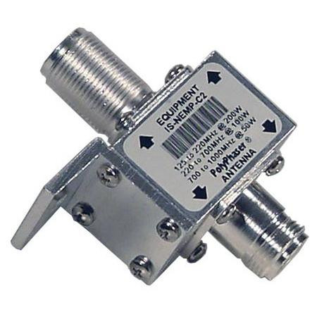 POLYPHASER 125-1000 MHz bulkhead NEMP protector. Extra long, threaded N ...