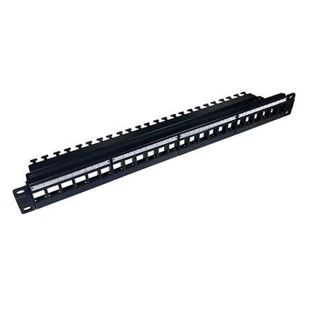PATCH PANEL 1U 24 PORTS MODULAR UTP KEYSTONE BLACK EMPTY