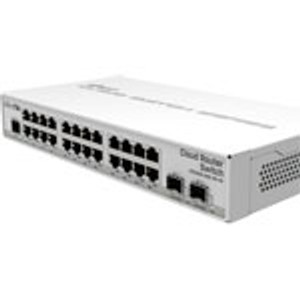 Cloud Router Switch 326-24G-2S+RM with 800MHz CPU, 512MB RAM, 24x Gigabit LAN, 2x SFP+ cages, RouterOS L5 or SwitchOS (dual boot), desktop case, PSU. Sale price while supplies last