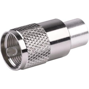 RF INDUSTRIES UHF male connector for RG8, RG8A & RG213 cables. Nickle plated shell, silver plated body. Phenolic insulation. Solder pin and braid. 25 Pk.