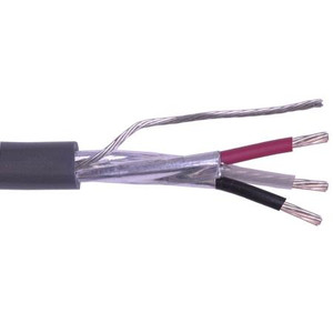 BELDEN 3 cond. 22 gauge polyethylene insulated multi-conductor cable. Outer jacket is dark grey. .