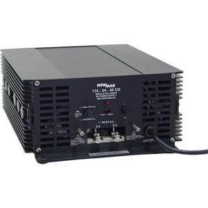 NEWMAR heavy duty fan-cooled power supply. 35 A continuous, 35 A ICS. 115/220VAC 24.5VDC. 6.5 x 13 x 18.75 .