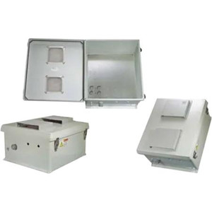 L-COM 18x16x8 Inch Vented Weatherproof Enclosure with Mounting Plate .