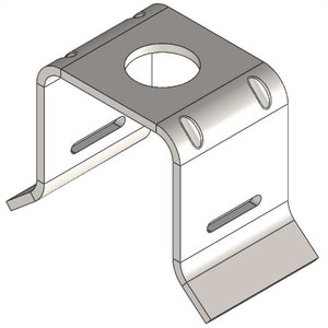 SABRE SITE SOLUTIONS 2" Stand-off Adapter for snap-in hanger. Stainless steel. Kit of 10. Round member adapters or banding strap sold separate.