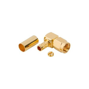 AMPHENOL RF SMA R/A Crimp Plug for RG-55, RG-142, RG-223. Solder center pin .