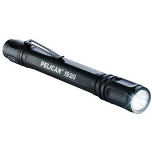 PELICAN, 1920 LED flashlight.2 AAA Alkaline battery. 5.5" long, aluminum body. LED. Weighs 2.2 ounces with battery. 2.75 hour runtime