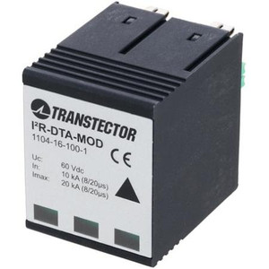 TRANSTECTOR 1104-16-100-1 I2R DC Surge Protector SPD I2R Indoor DIN-Rail 48 Vdc, Full-Mode, 20 kA MOV, GDT