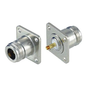 L-COM Type N Female Panel Mount Solder 4-Hole 1 in. Flange. .