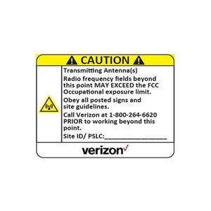 GRAINGER Custom 6in X 7.5in Horizontal Aluminum Sign, Yellow Caution sign for Verizon and Verizon Contractors only Custom VZ Sign Yellow