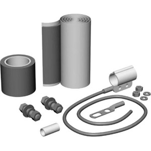 TIMES Standard Grounding kit for LMR-200,LMR195 and RG58 cables. Includes 5 ft. of 6 ga. cable and a field attachable 1/4" two hole lug.