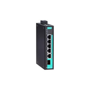 MOXA Unmanaged full Gigabit Ethernet switch with 4 1000BaseT(X) ports and 1 combo 1000BaseT(X) or 1000BaseSFP port. -10 to 60C operating temp.