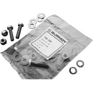 BURNDY Stainless steel Hardware Kit, 2 3/8 in, 16x1.50in Long Hex SS Bolts, 2-SS Hex Nuts, 2 -SS Split lock washers, and 4 - SS Flat washers