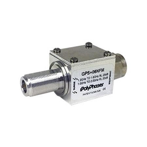 POLYPHASER Type N F/M Bulkhead Coaxial RF Surge Protector, 1.2GHz - 1.6GHz, 10W, IP67, 6 V Max., 175uJ, 15kA, Avalanche Diode