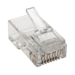 Tripp Lite unshielded RJ45 modular plugs for round stranded UTP conductor 4-pair Cat6 cable. .