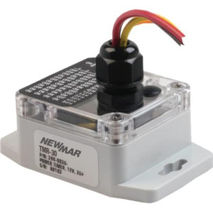 NEWMAR Power Timer 12V nominal, 30 amps, & 3mA standby current. Programmable disconnect time limit provides maximum run time and reserve for engine start.