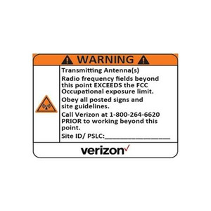 GRAINGER Custom 6in X 7.5in Horizontal Aluminum Sign, Orange Warning sign for Verizon and Verizon Contractors only Custom VZ Sign Orange