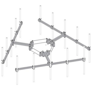 SABRE SAF-T-ARM 10' Face, 3' Standoff Arm for 4/5 Mounting Pipes for 10"-40" poles. 3 T-Arm Assemblies, Tri-Collar Bracket and 15 sets of mounting hardware