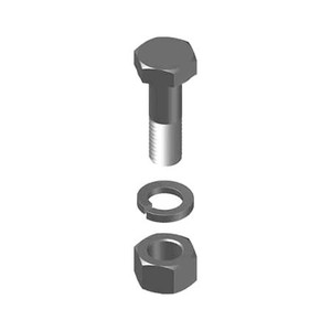 SABRE 3/8" x 1.5" bolt assembly. Each assembly includes (1) bolt, (1) hex nut, (1) lock washer. .
